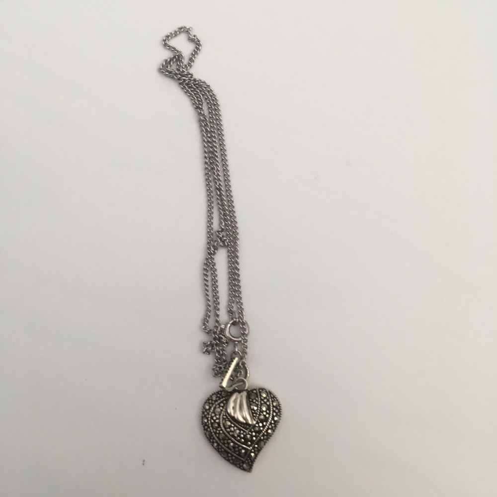 ✂️ Marcasite Heart Pendant